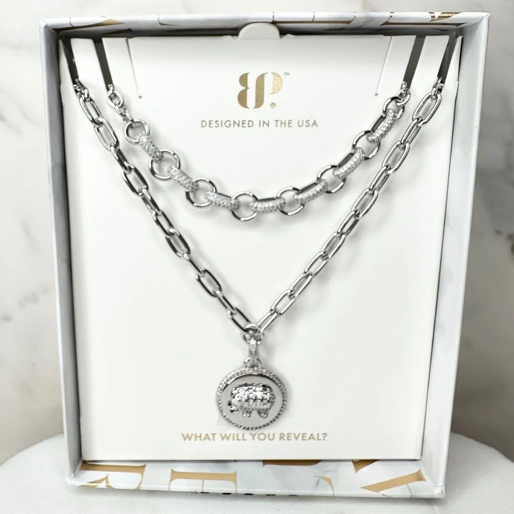 Bomb Party Luxe Layers Explore With Me NK44370 Silver Plating NWT